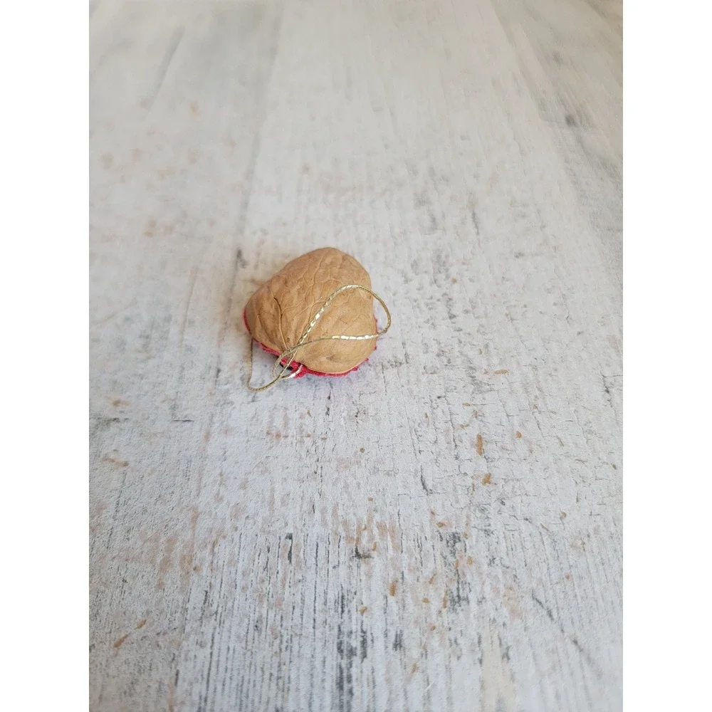 Vintage miniature Victorian baby Walnut unique ornament Xmas home